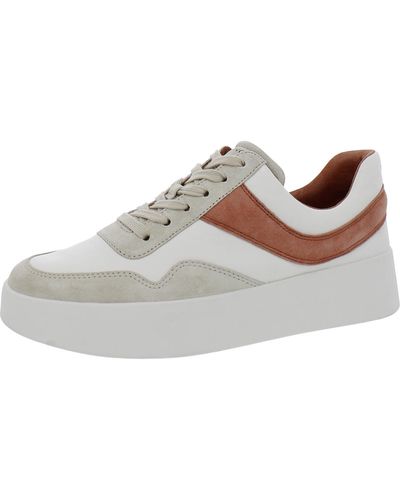 Vince Warren Court Faux Leather Mixed Media Casual And Fashion Sneakers - Gray
