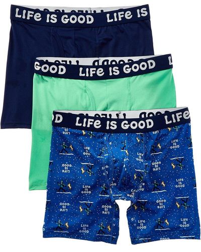 Life Is Good. Life Is Good 3pk Super Soft Boxer Briefs - Blue
