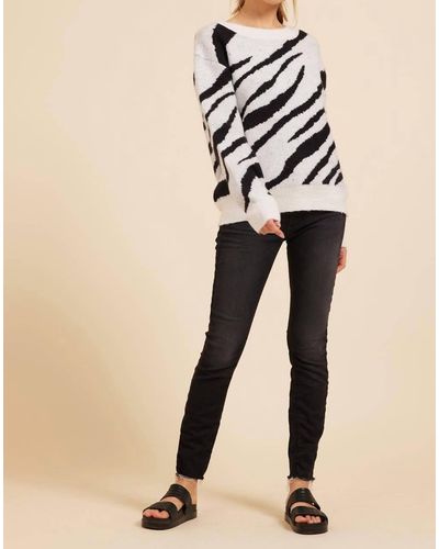 Moodie Zebra Print Sweater - Natural