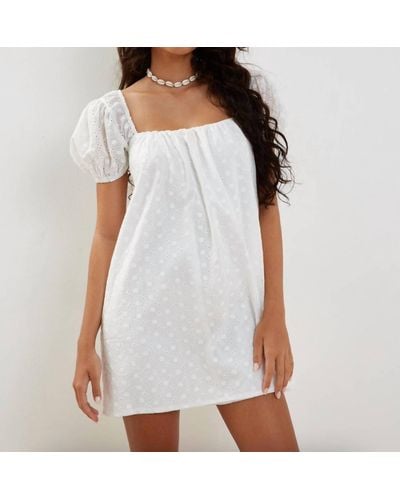 Motel Rocks Leona Babydoll Dress In White
