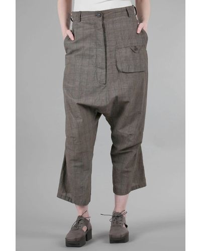 Rundholz Artsy Banker Plaid Pant - Gray