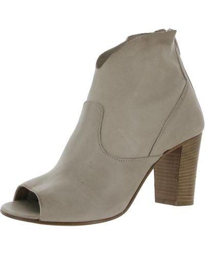 Cordani Balero Leather Peep Toe Ankle Boots - Gray