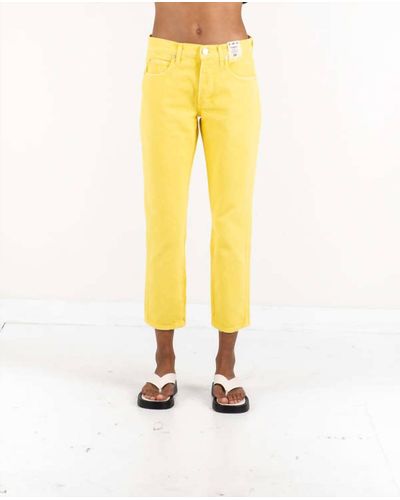 AMO Tomboy Crop Loose Fit Jeans - Yellow