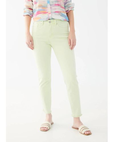 Fdj Olivia Slim Ankle Frayed Jeans - White