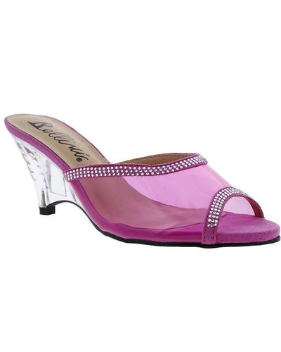 Bellini Iris Dressy Embellished Wedge Heels - Pink