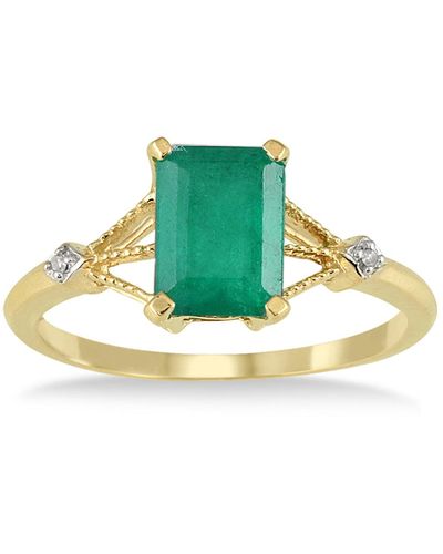 Monary 1.60 Carat Emerald And Diamond Ring - Blue