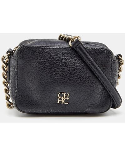 CH by Carolina Herrera Leather Crossbody Bag - Black