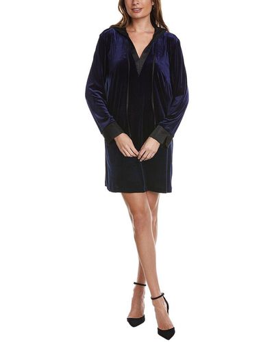 Finley Hooded Velvet Dress - Black