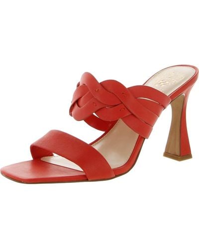 Vince Camuto Rivky Leather Kitten Heels - Red