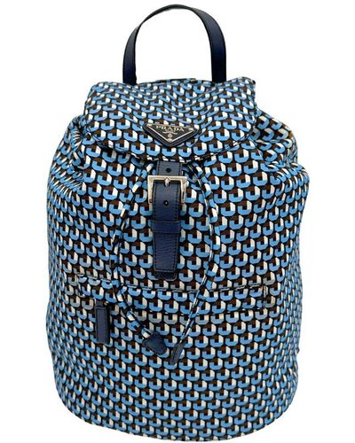 Prada Tessuto Synthetic Backpack Bag (pre-owned) - Blue