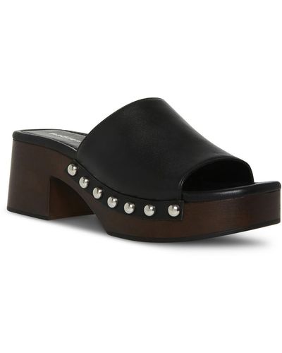 Madden Girl Hilly Faux Leather Studded Platform Sandals - Black
