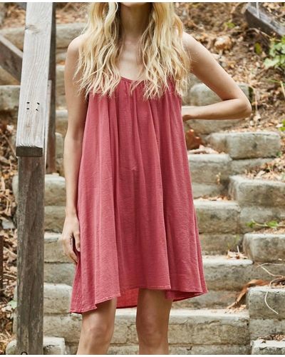 9seed St Barts Low Back Mini Dress In Guava - Pink