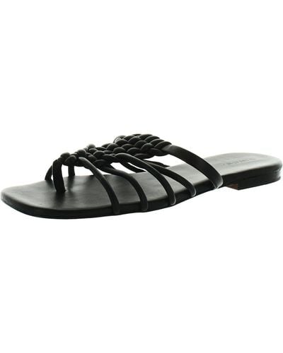 Vince Dae Woven Leather Slide Sandals - Black