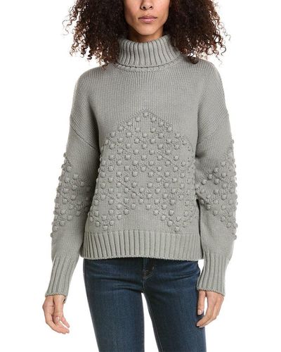 Splendid Bobble Turtleneck Wool-blend Sweater - Gray