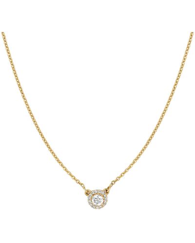 Ariana Rabbani Diamond Solitaire With Pave Diamonds Necklace Yellow - Metallic