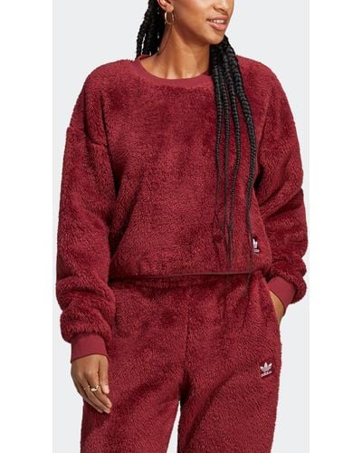 adidas Essentials+ Fluffy Teddy Sweater - Red