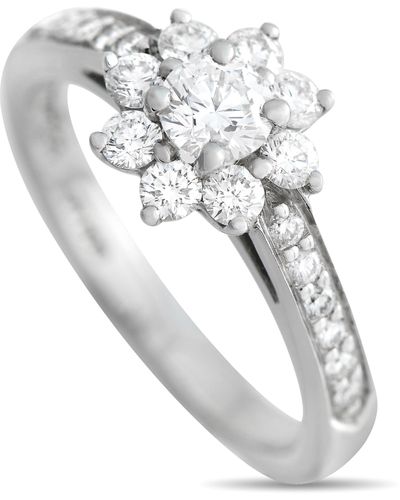 Tiffany & Co. Platinum 0.60 Ct Diamond Flower Ring - White