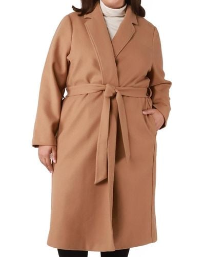 Dex Longline Belted Coat - Brown