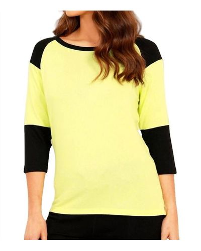 French Kyss Baseball "t" Top - Yellow