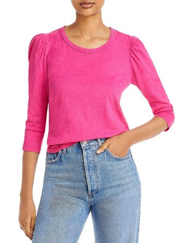 Velvet Angelina Cotton Puff Sleeve T-shirt - Pink