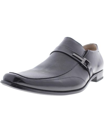 Stacy Adams Beau Leather Buckle Slip On Shoes - Gray