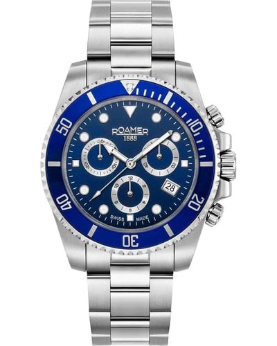Roamer Deep Sea 100 41mm Quartz Watch - Blue