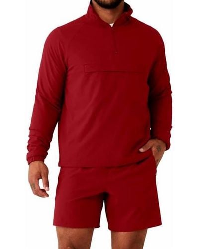 Alo Yoga Men 1/4 Zip Ripstop Jacket - Red