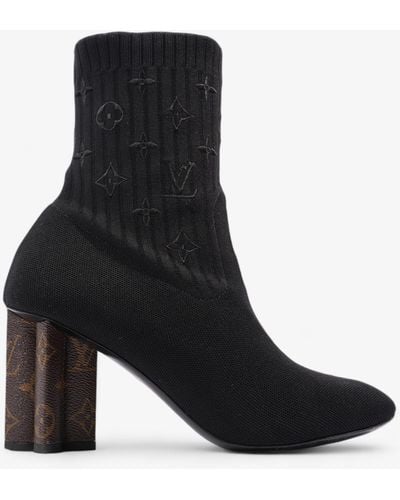 Louis Vuitton Silhouette Ankle Boots 6cm / Monogram Fabric - Black