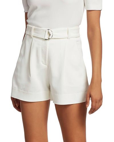 A.L.C. Bronson Crepe Belted Shorts - White