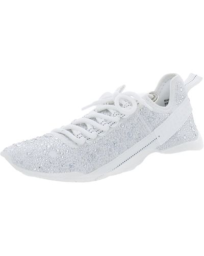 Steve Madden Maxima Rhinestone Chunky Casual And Fashion Sneakers - White