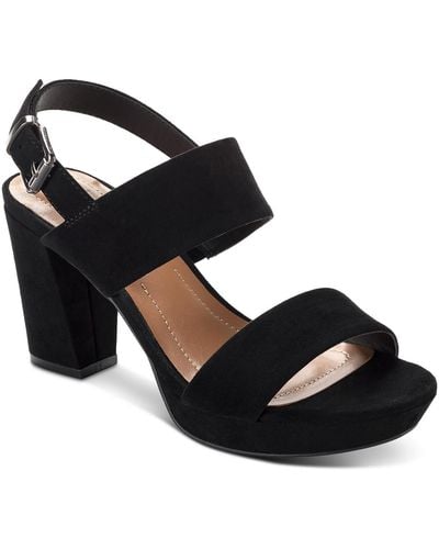 Style & Co. Jazminn Faux Suede Ankle Strap Slingback Sandals - Black