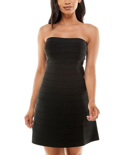 Bebe Textured Short Mini Dress - Black