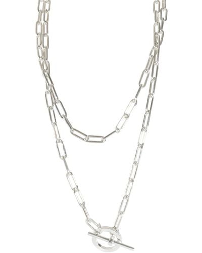 Hermès toggle Link Chain Necklace - White