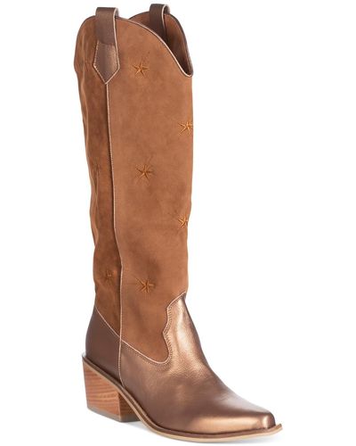 Silvia Cobos Galaxy Leather Embroidered Cowboy - Brown