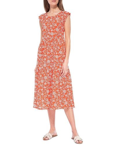 B Collection By Bobeau Floral Tiered Midi Dress - Pink
