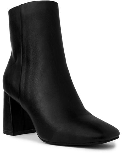 Sugar Elly Faux Leather Dressy Ankle Boots - Black