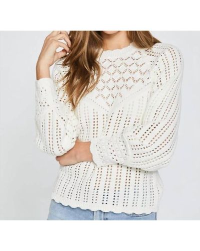 Another Love Charlene Crochet Sweater In White