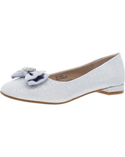 Badgley Mischka Embellished Glitter Loafers - White