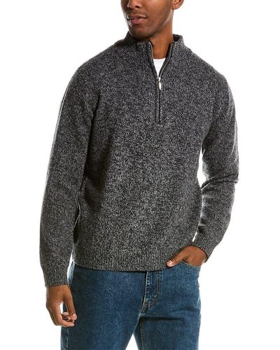 SCOTT & SCOTT LONDON Wool 1/4-zip Mock Sweater - Gray