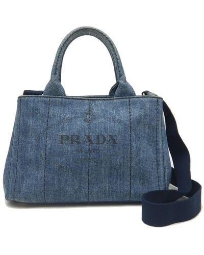 Prada Canapa - Jeans Tote Bag (pre-owned) - Blue