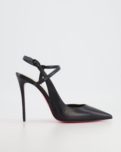 Christian Louboutin Leather Pumps With Ankle Strap Detailing - Black