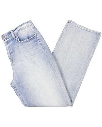 L'Agence Jones High Rise Faded Straight Leg Jeans - Blue