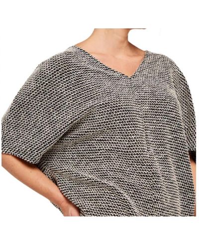 Apricot V-neck Sweater Top - Gray