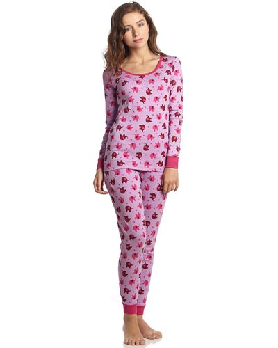 Leveret Two Piece Cotton Pajamas Elephant - Red