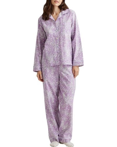 Papinelle Cheri Blossom Woven Pajama Set - Purple