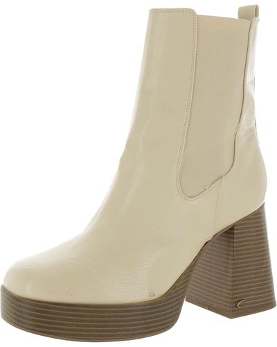 Circus by Sam Edelman Stace Patent Block Hee Ankle Boots - Natural