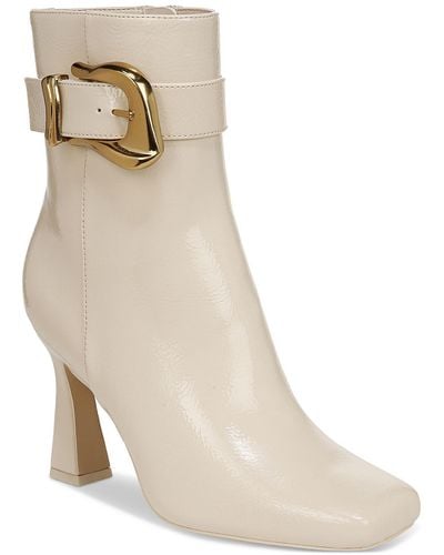 Circus by Sam Edelman Patent Square Toe Ankle Boots - Natural