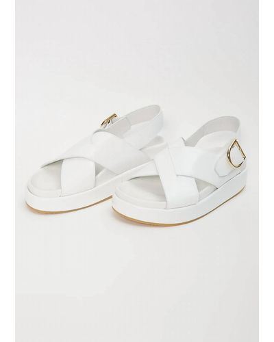 Dries Van Noten Platform Leather Sandal - White
