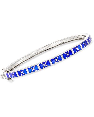 Ross-Simons Enamel X Bangle Bracelet - Blue