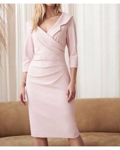 Joseph Ribkoff Blazer Style Ruched Dress - Pink